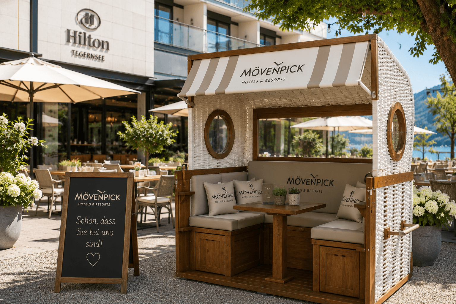 Hochwertige Gosch-Lounge im Hotelbereich
