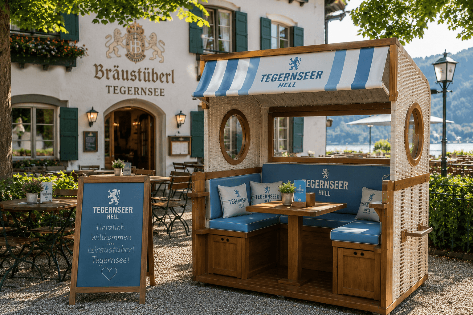 Gosch-Lounge in einem gastronomischen Außenbereich