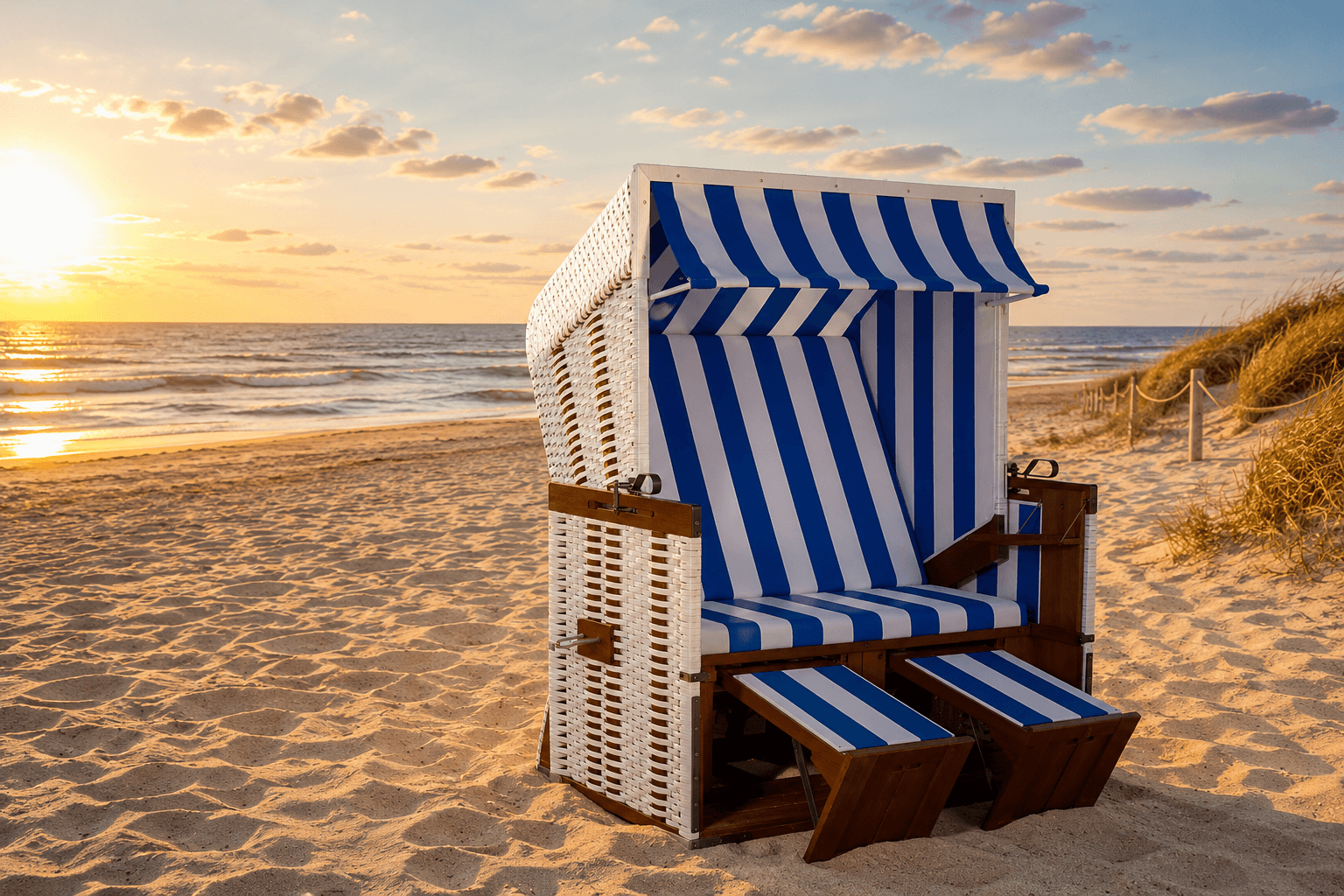 Strandkorb am Strand für professionelle Vermieter